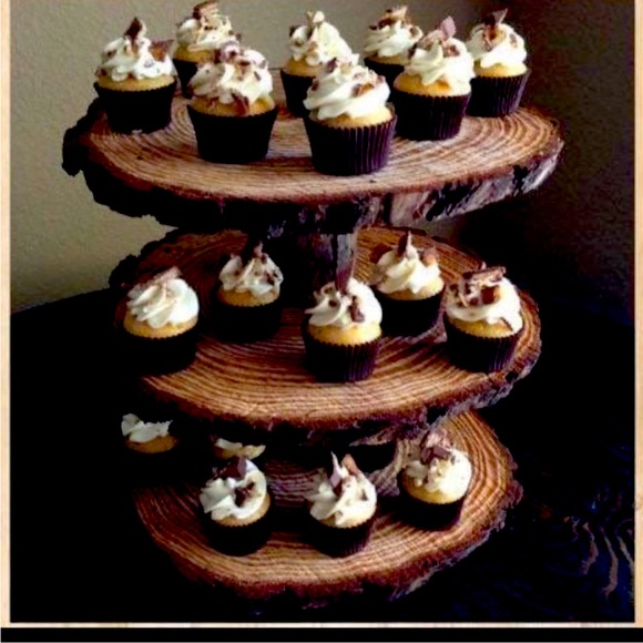 3 tier wood cupcake stand